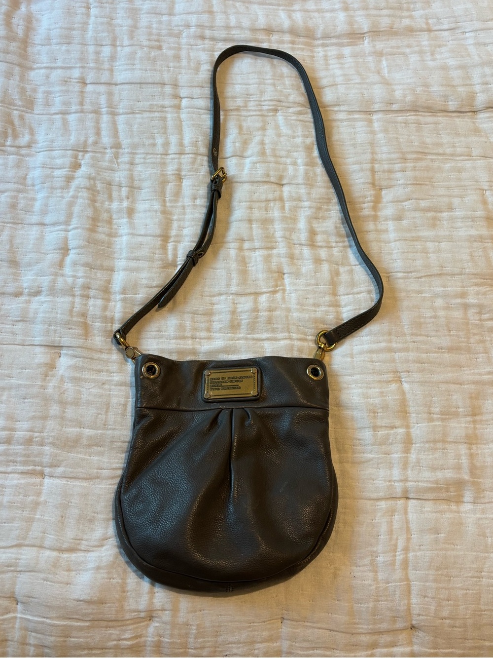 Women’s Dark Grey Leather Crossbody Bag